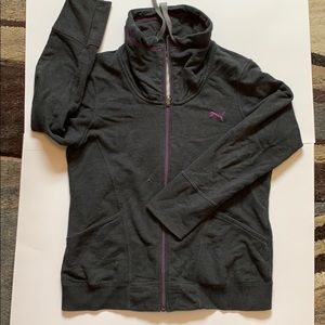 Grey with Purple Accents Puma Zip Up